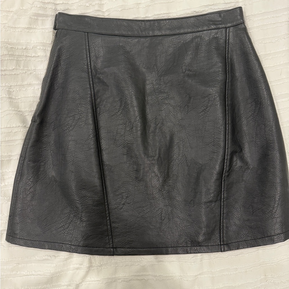 Zara Black Faux Leather Mini Skirt